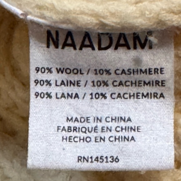 NAADAM Women's Cashmino Cable Quarter Zip‎ Comfy Popover Sweater Cream  Size XS - Picture 5 of 12